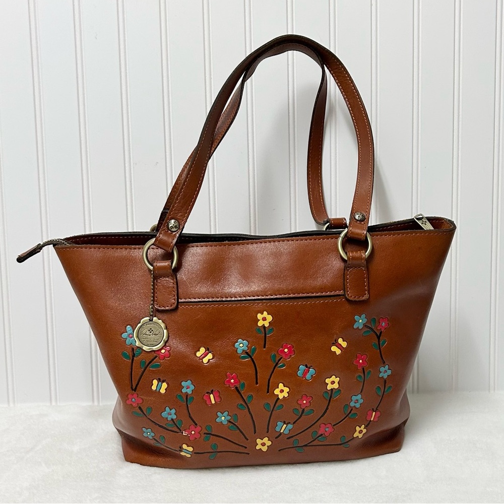 Patricia Nash Hand Painted Floral tote handbag - Picture 2 of 11